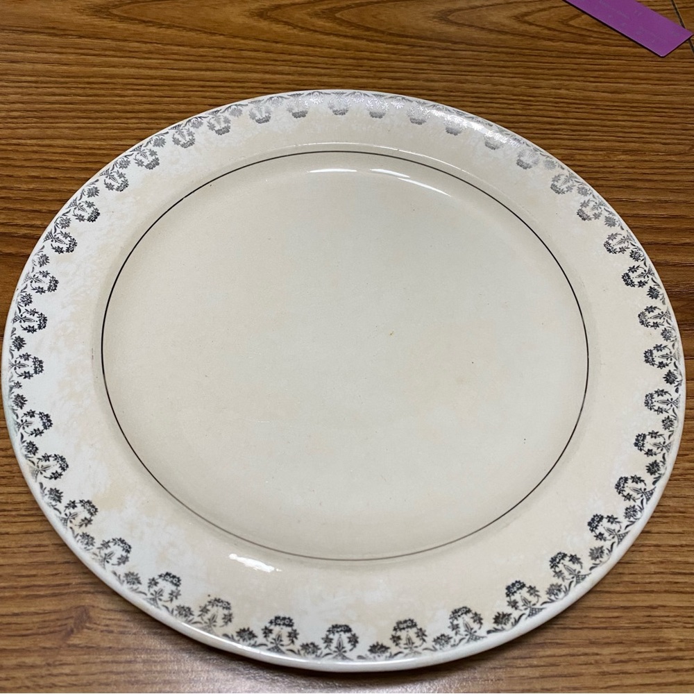 Antique dinner plate with Warranted 21 KT Platinum Gold Embellishments